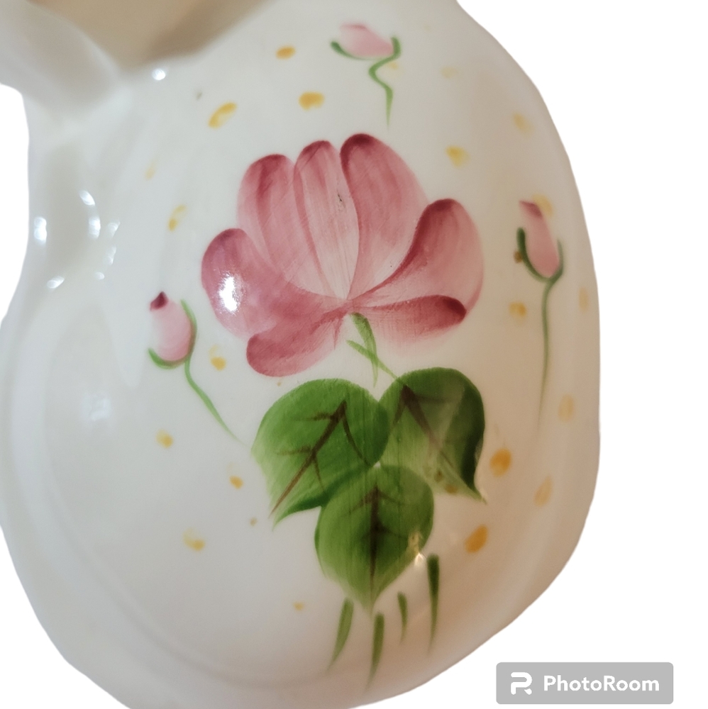 Vintage Sleeping Kitty Cat Figurine Hand Painted Flowers - Picture 4 of 11